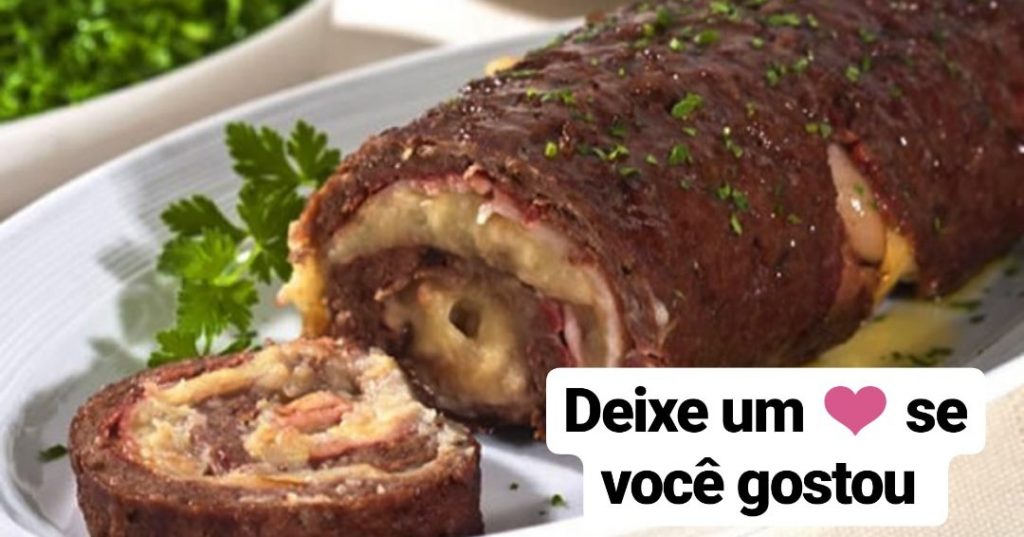 Dieta saudável com rocambole de carne moída